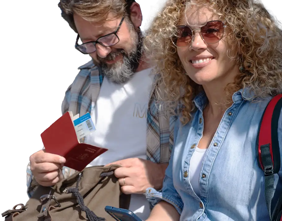 Pareja viajando